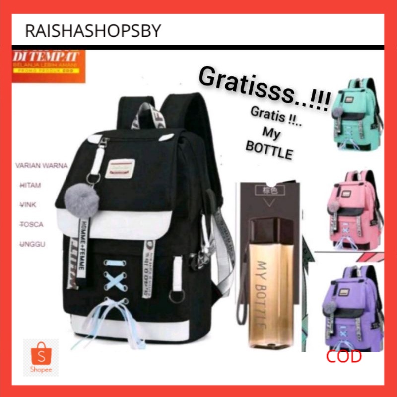Tas Sekolah Usb untuk Anak Perempuan sekolah SMPdan  SDRansel Tas Buku Wanita 2021 Kapasitas Besar T