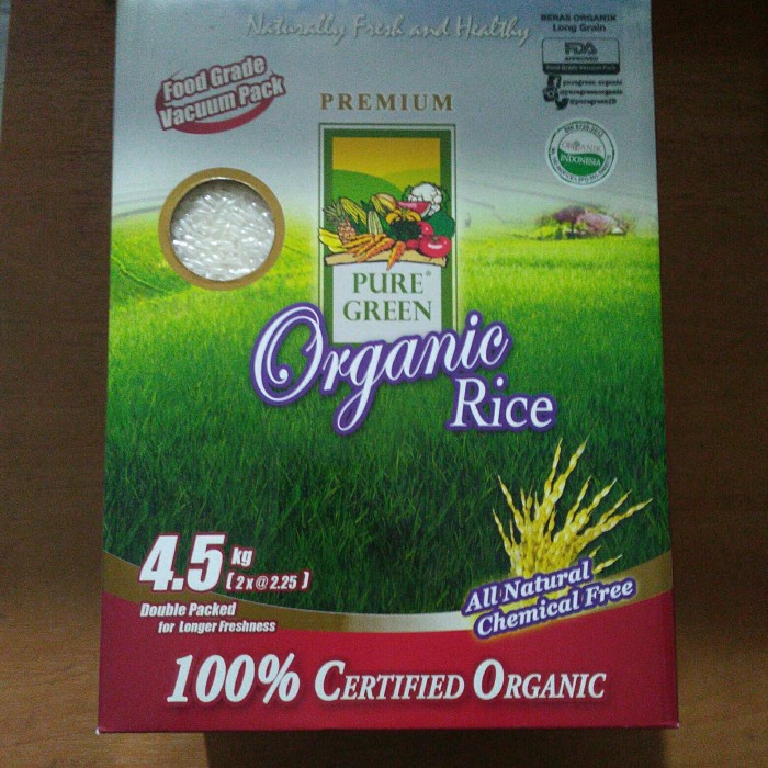 

fs2011bb Pure Green Organic Rice Long Grain 4,5 Kg Sv012Ss