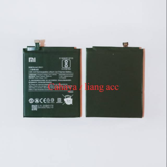 BATERAI XIAOMI REDMI NOTE 5A BN31 XIAOMI MI A1 / MI5X BATTERY BN31 ORI
