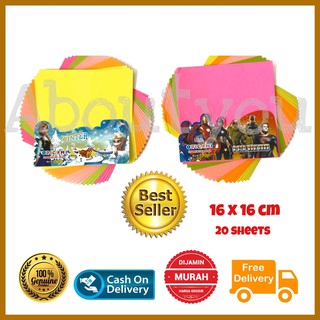 Kertas ORIGAMI lipat 16x16 cm warna 2 sisi promo murah Kertas ORIGAMI lipat 16x16 cm warna 2 sisi promo murah