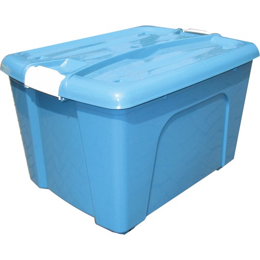 Box Container / Kotak Plastik / Box Plastik ukuran 50 liter + Roda BIRU