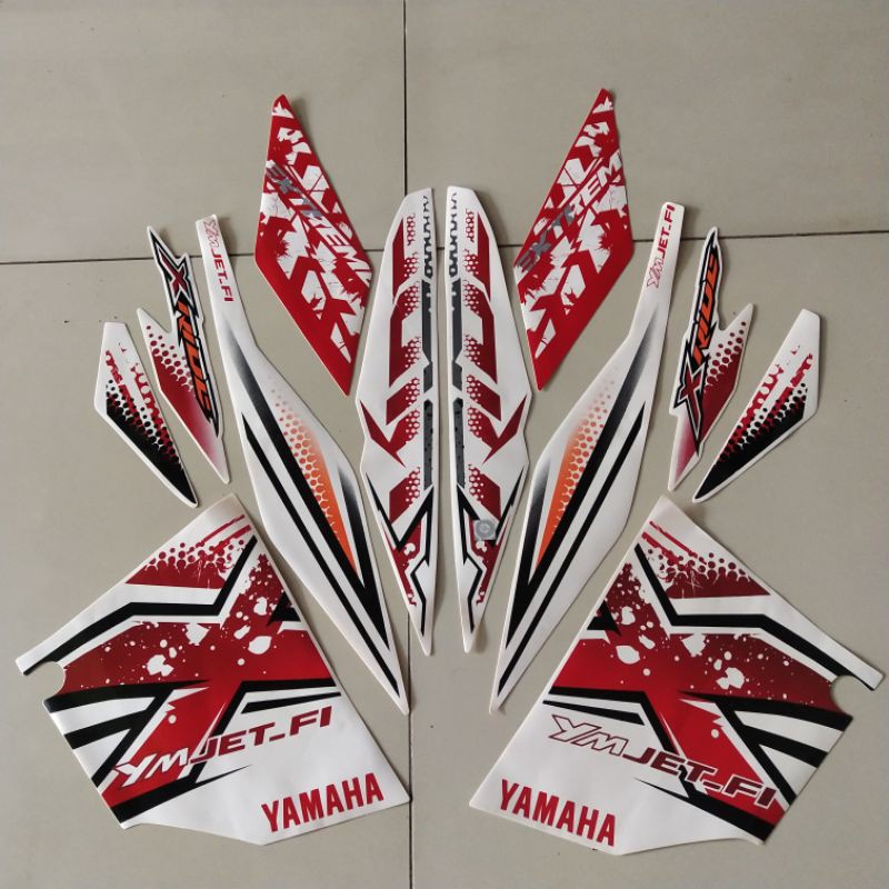 (COD) striping yamaha x-ride xride 2013 merah putih stiker motor list standar berkualitas terbaik te