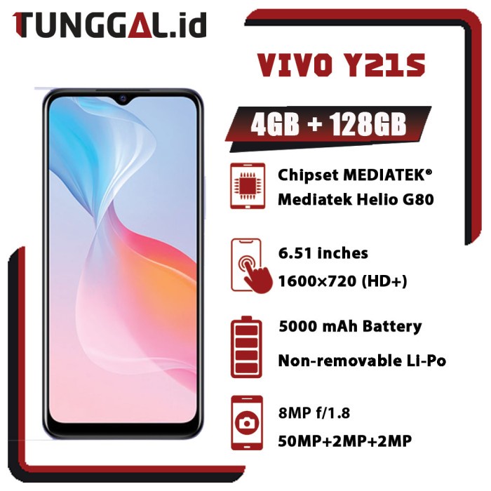 VIVO Y21S RAM 4/128 GB | Y21 4/64 | Y21 S 4/128 GB GARANSI RESMI VIVO