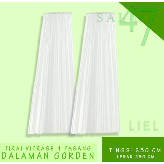 Vitrase, 1 pasang, putih / Gorden dengan kain tipis