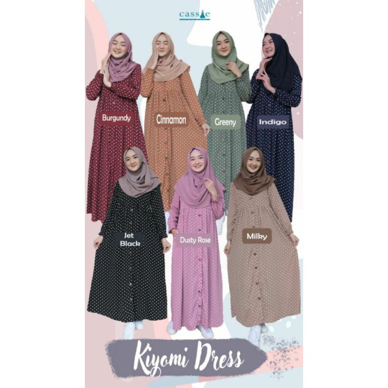 KIYOMI DRESS GAMIS MOTIF POLKA by CASSIE LABELS