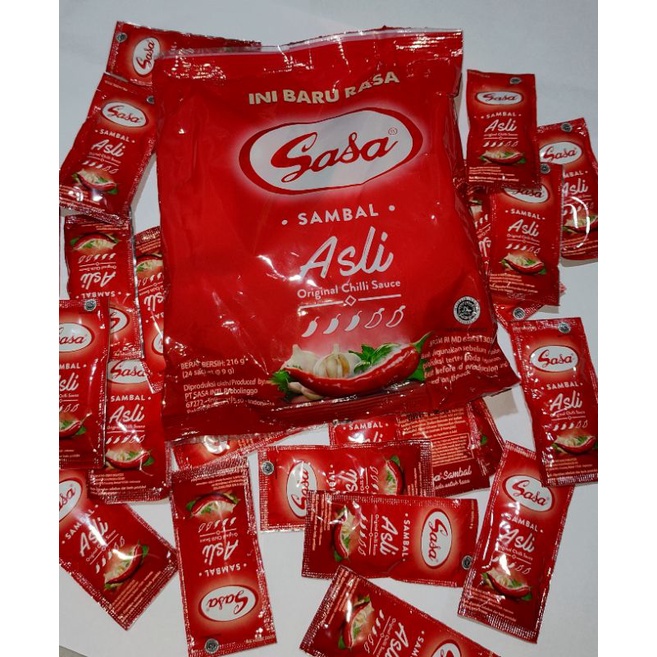 

Sasa Saus Tomat/ Sambal Asli/ Ekstra Pedas 1 pack/bungkus - isi 24 sachet