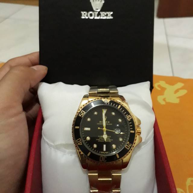 Jam tangan  pria rolex submariner tali rantai