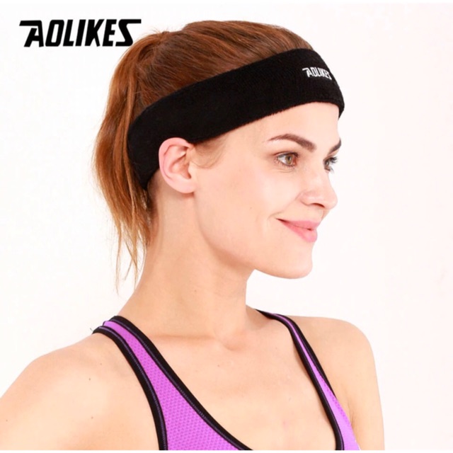 2104 AOLIKES HANDUK KEPALA HEADBAND SWEAT BAND FITNESS GYM YOGA TENNIS