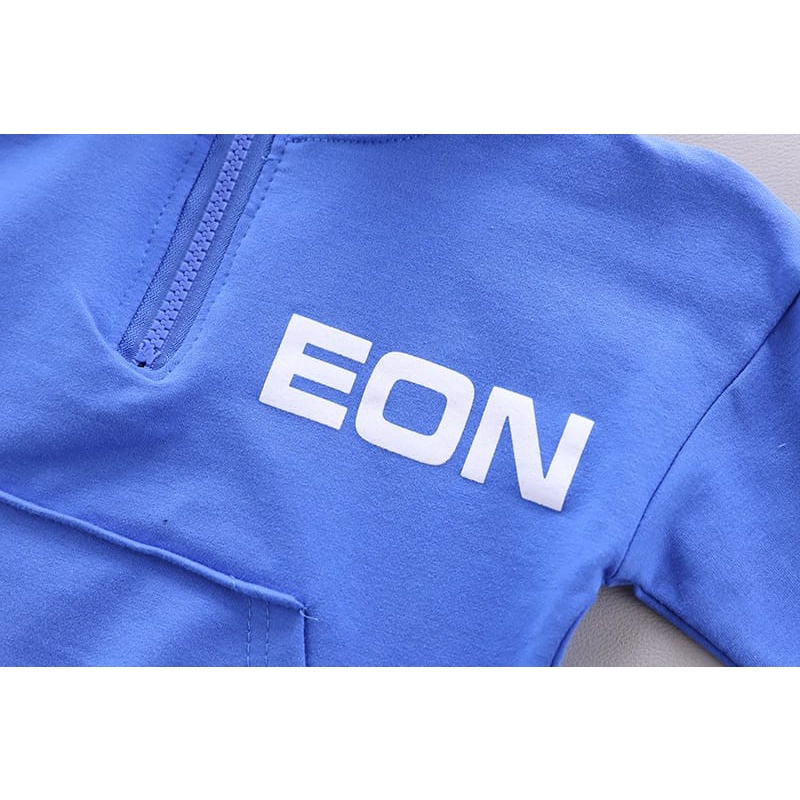 Promo !! Setelan anak cowok / setelan sweater eon text chest ukuran 1-3tahun / Setelan baju anak import / Setelan sweater keren