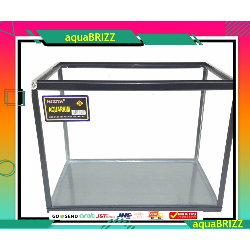 Jual Aquarium Nikita Size S 31,5cm X 18,5cm X 24,4cm kapasitas 12 liter