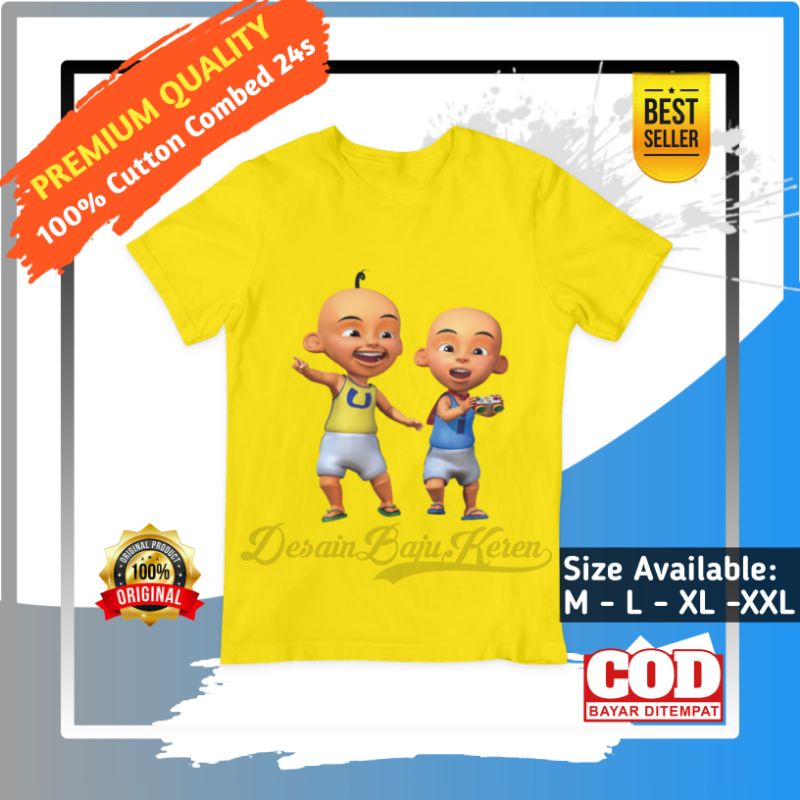 T-shirt Baju Kaos Upin Ipin Bermain Baju Anak Upin Ipin Printing Baju Upin Ipin Kartun TV Series Kao