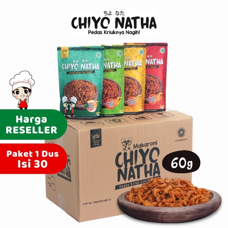 

Paket 1 Dus (isi 30) Makaroni Chiyo Natha 60 gram Makanan Ringan Cemilan Pedas Kriuk