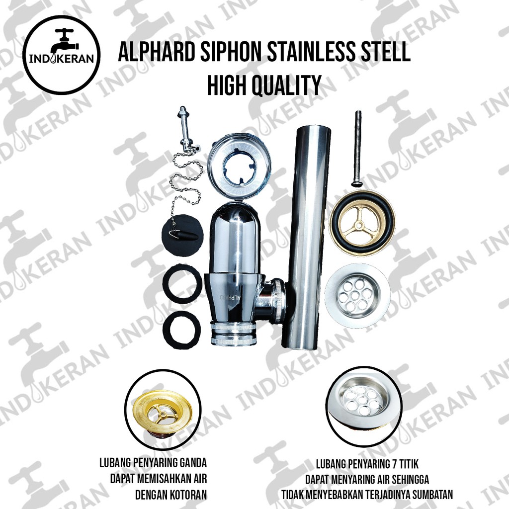 INDOKERAN - Siphon Botol Wastafel Stainless - High Quality