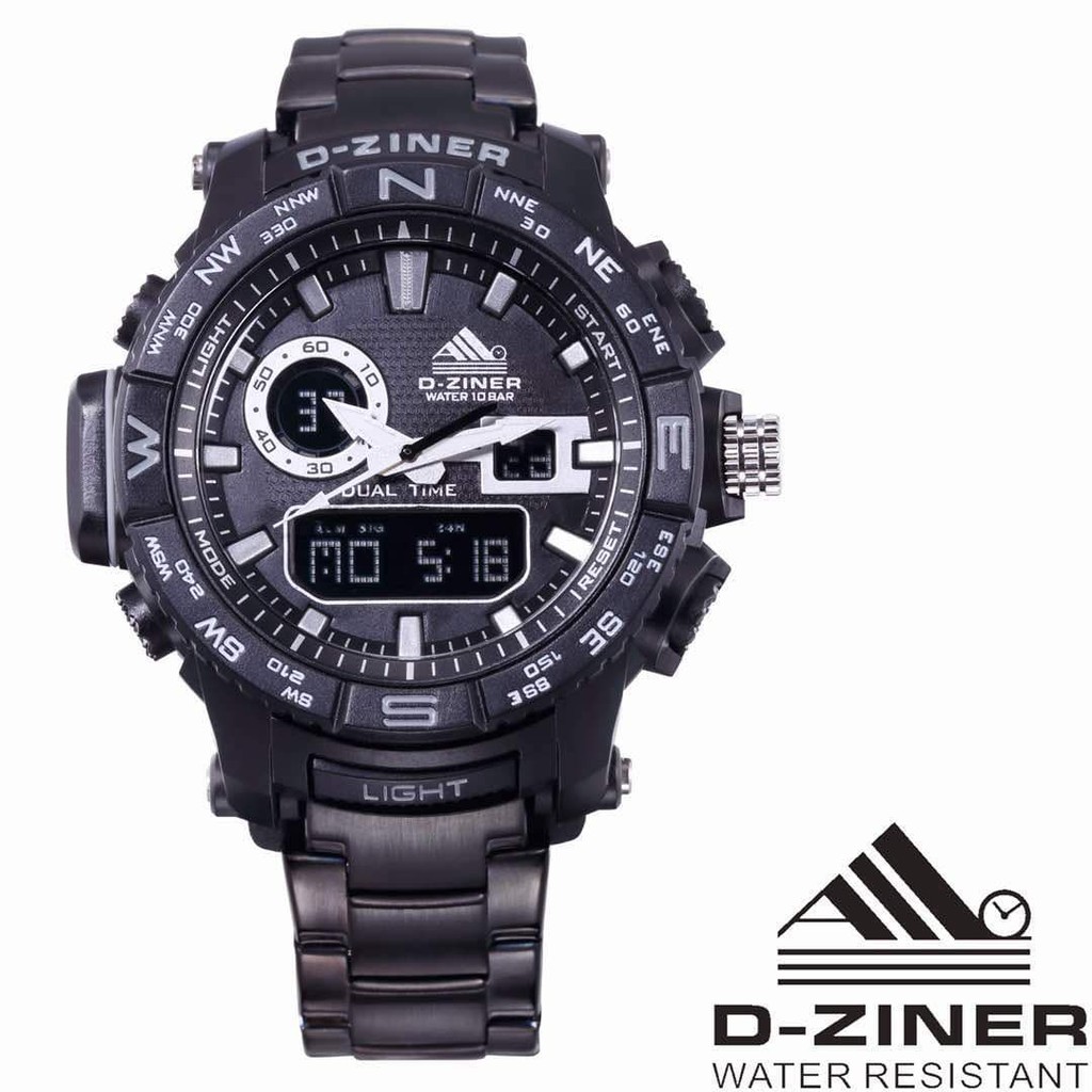 Carazinho Vellore Jam Tangan Pria Original D-Ziner Z7400 Rantai Black White