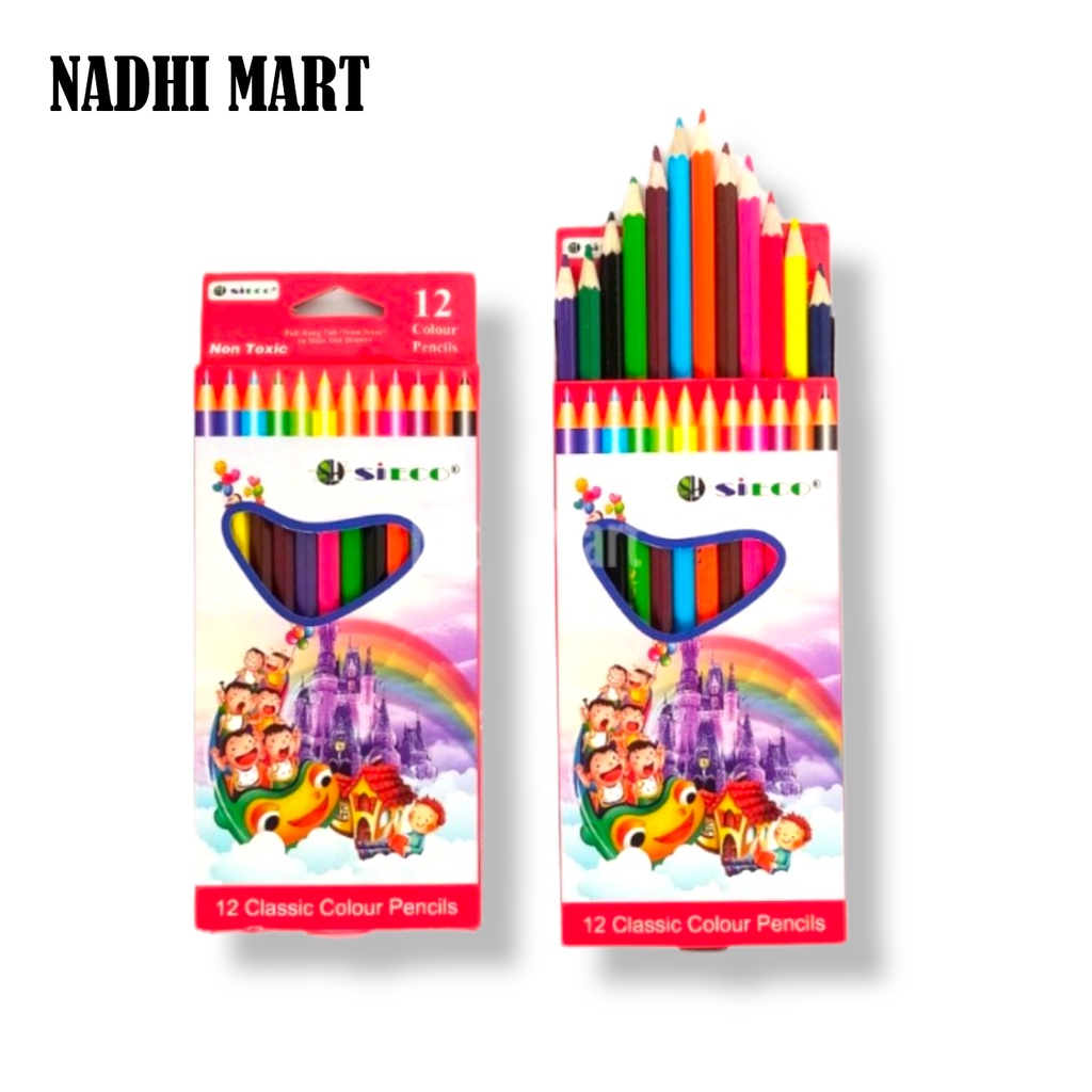 SEICO PENSIL WARNA CLASSIC 12 WARNA PANJANG /  PENSIL WARNA SET LENGKAP / PENSIL WARNA 12 WARNA / PE
