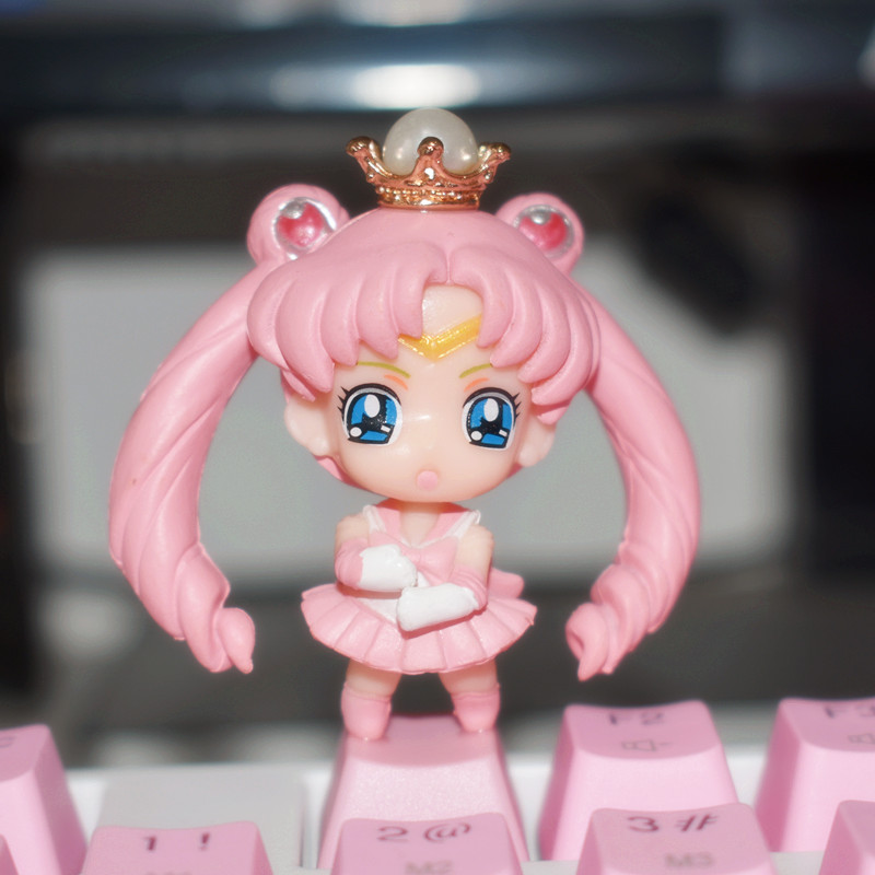 Keycap Keyboard Mekanik Desain Sailor Moon Cat Claw Bentuk Persegi R4 Warna Pink