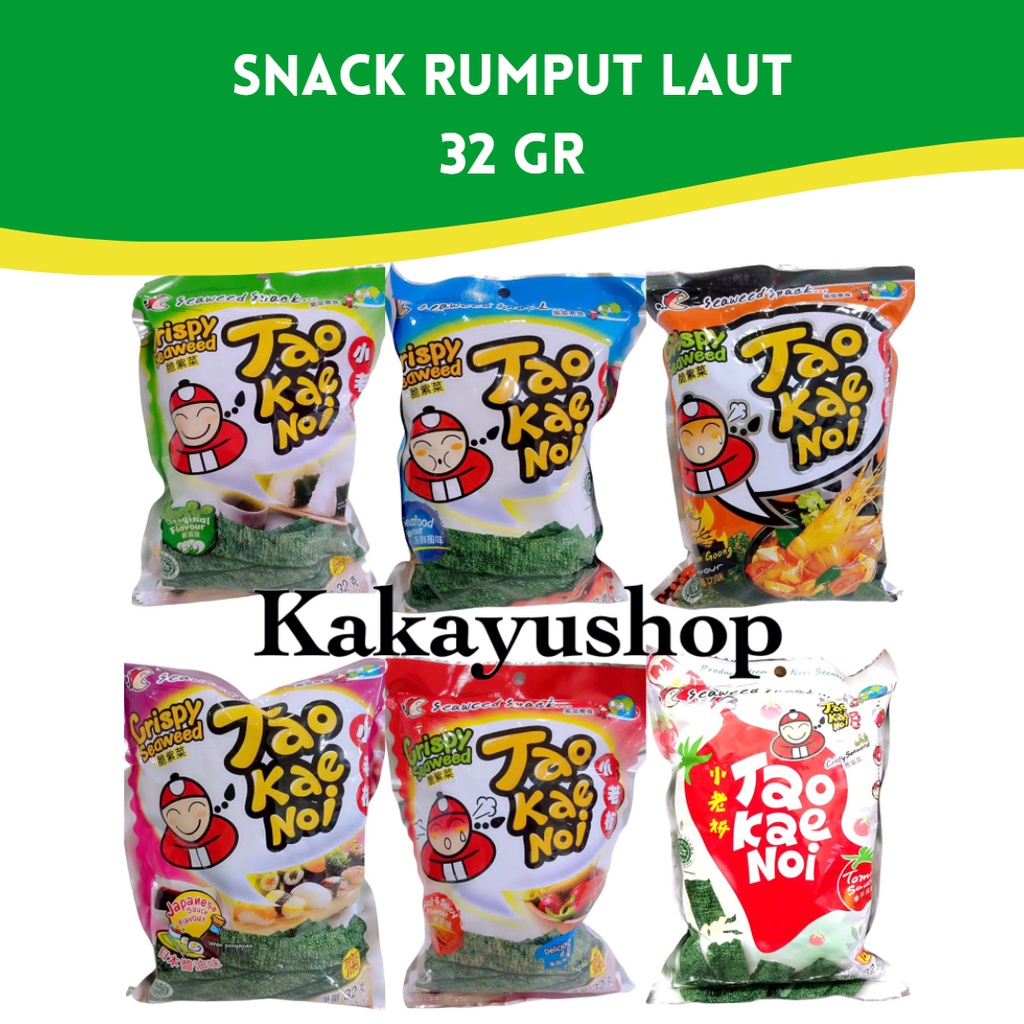 

TAO KAE NOI Rumput Laut Dried Seaweed 32GR - Snack Makanan