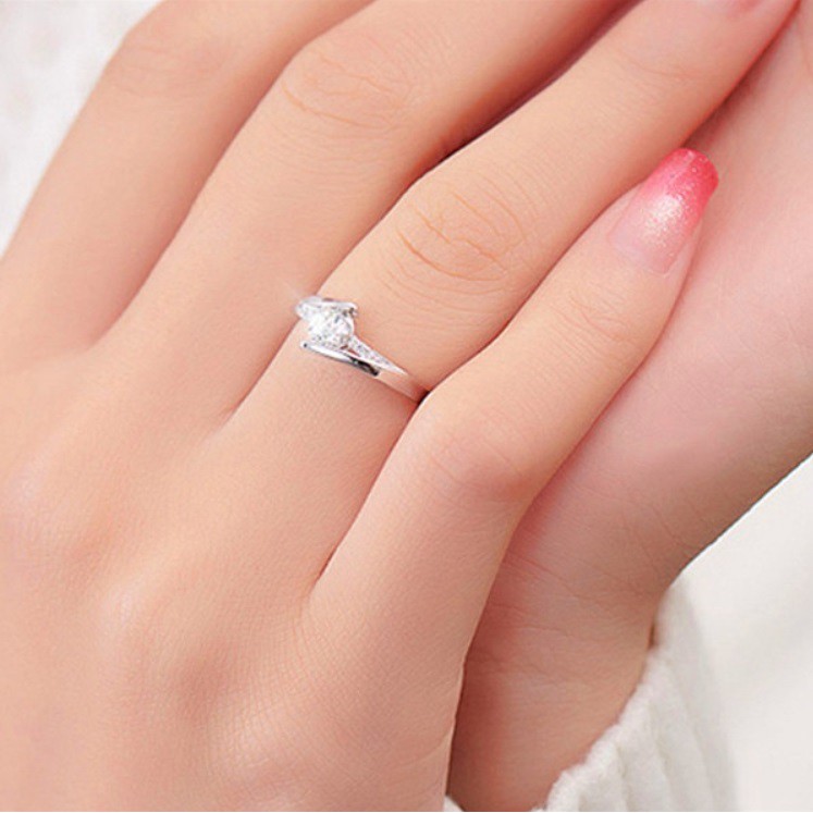 Cincin Wanita Anti Karat #7W Silver Plated S925 Zirconia Korea Fashion Womens Ring Lamaran