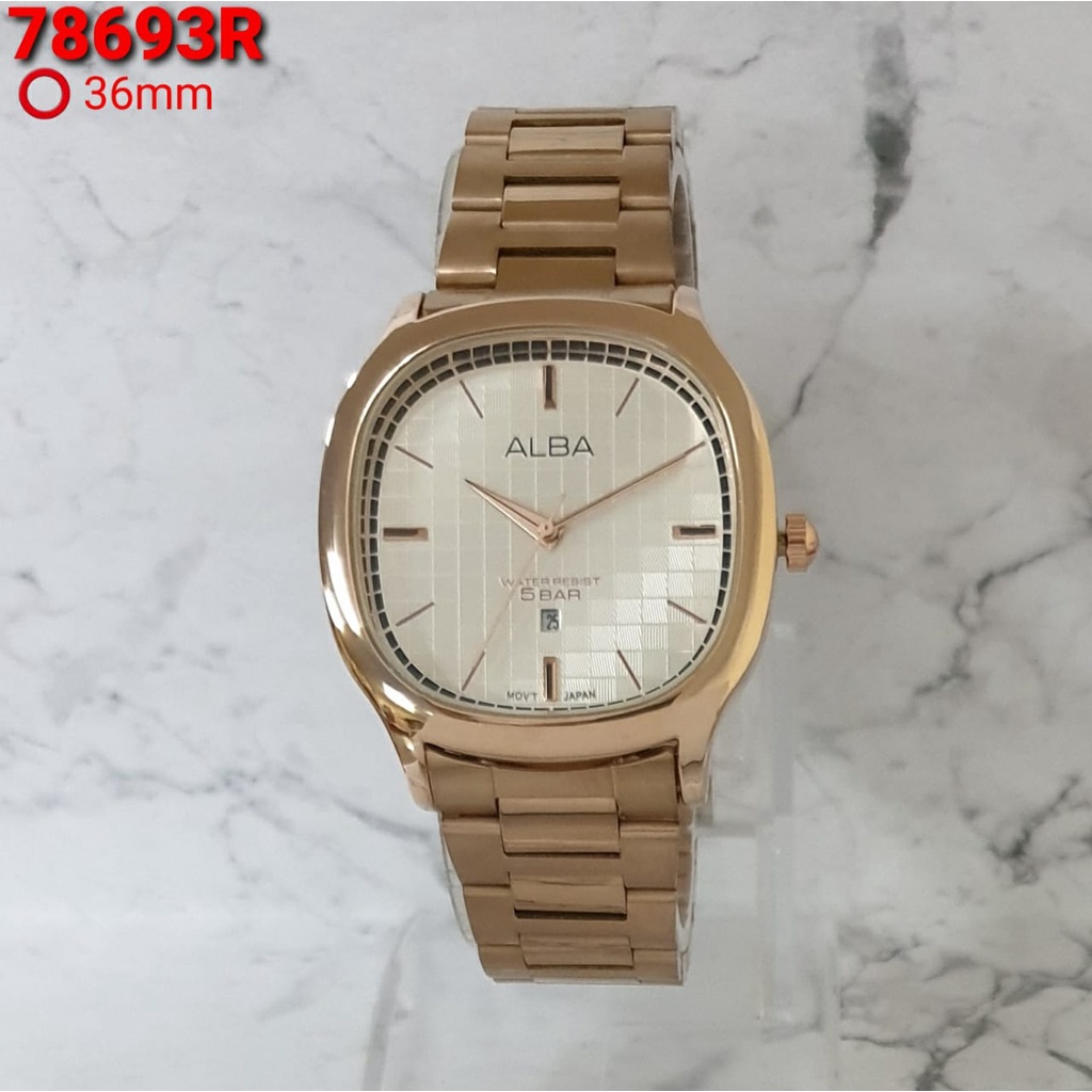 Jam Tangan Fashion Wanita Alba L3854V Tali Rantai Tanggal Aktif Free Box &amp; Baterai