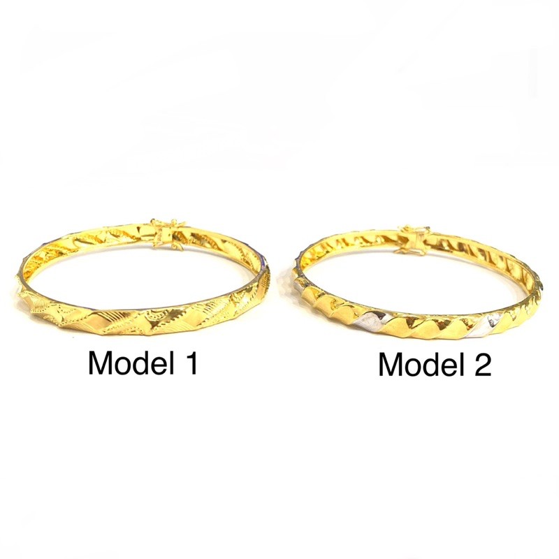 Gelang Bangkok Model Tsunami Gelang Emas Asli Kadar 875