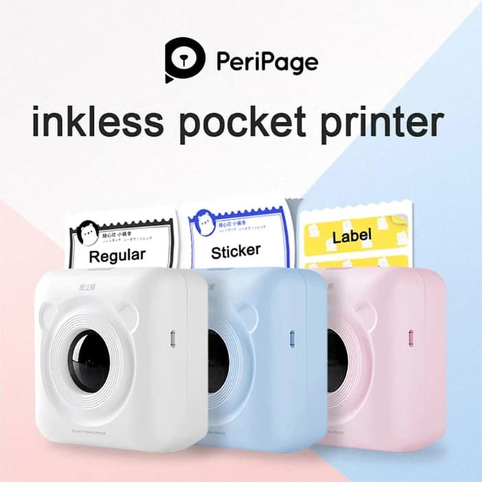 

s40dhts Peripage/Paperang A6 Bluetooth 58Mm Thermal Photo Printer Pocket - Biru Muda E57Dtgfe