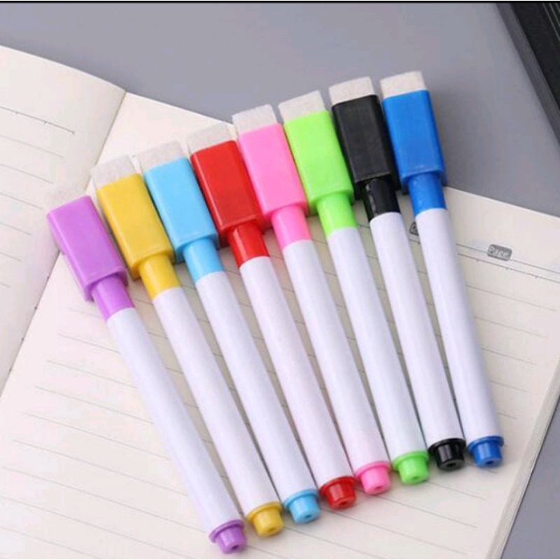 

1 Set Isi 8 pcs Spidol + Penghapus Whiteboard Alat Tulis Kantor Stationery Fancy