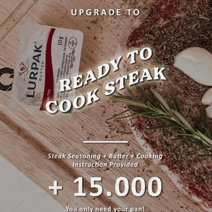 

Tambahan marinasi steak (ready-to-cook steak/ steak siap masak)