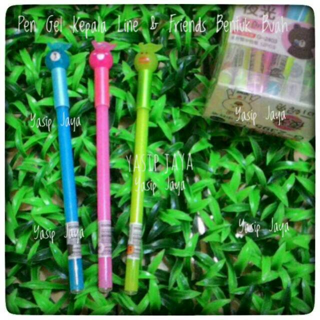 

Pen Gel Kepala Line & Friends Bentuk Buah (12 pcs)