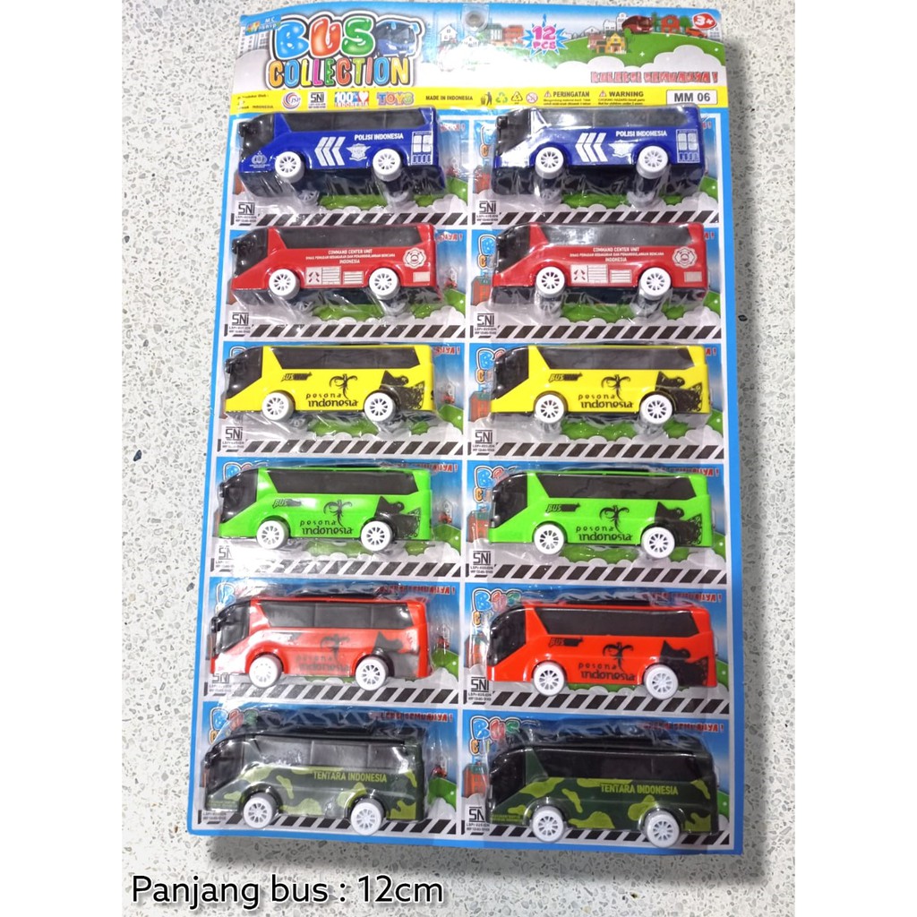 Mainan Anak Busway Mainan Bus 12pcs