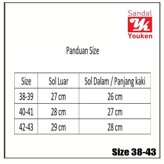 Youken 145 Sandal Selop 38-43 Hitam / Selop Bakpao Baim Karet Karet Laki-laki