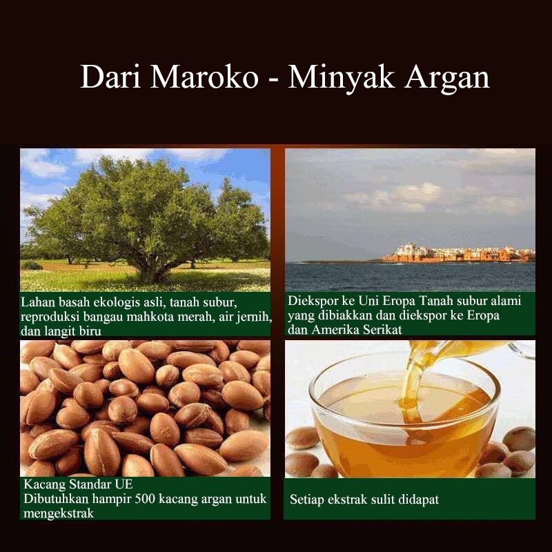 Serum rambut argan oil Memperbaiki rambut kering, keriting, ujung bercabang,pewarnaan, pengeritinga serum rambut