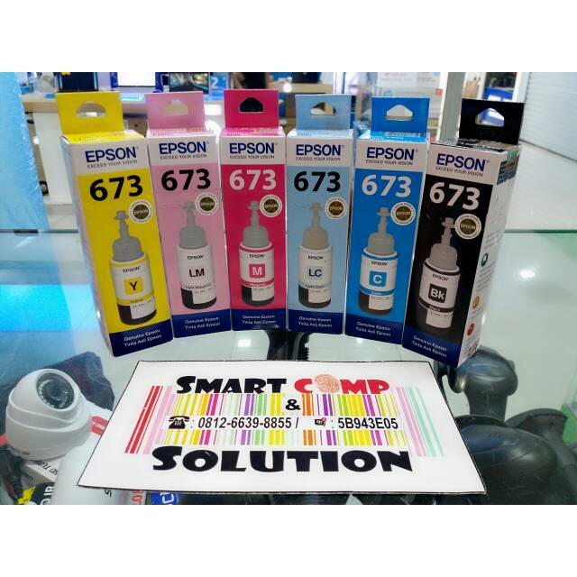 Tinta Epson original T673 satu paket 6 botol