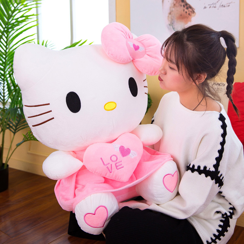 HELLO KITTY Boneka Hello Kitty Bahan Plush Lembut Ukuran 30-55cm Untuk Hadiah