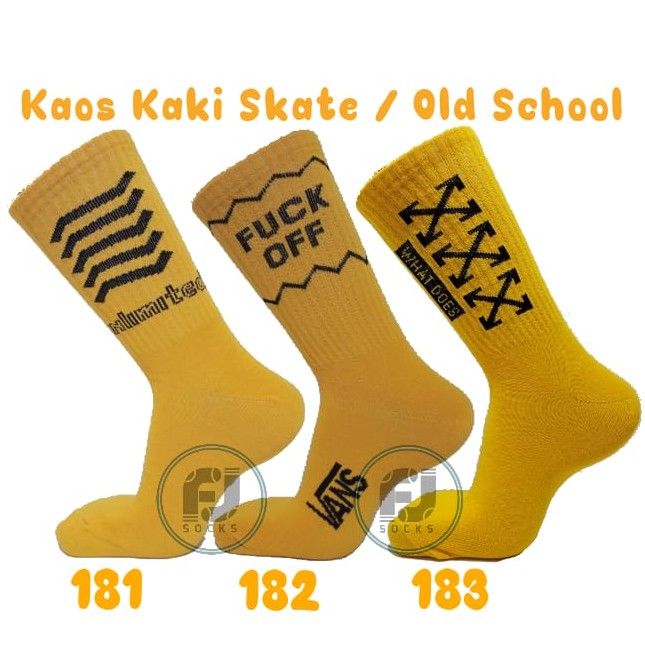 Kaos Kaki Skate/Old School Dasar Kuning