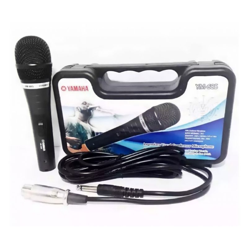 Microphone Yamaha YM 68S Microphone Vokal Profesional Mic Kabel Karaoke Mikropon Yamaha