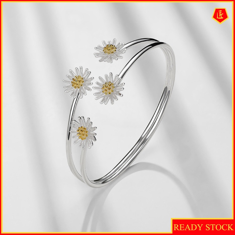 [Ready Stock]925 Silver Daisy Silver Bracelet Simple Niche Temperament