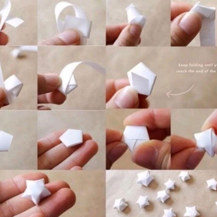 

Diskon Ngetrends 1030lbr DIY Kertas Origami Star Bintang 27 warna 21x1cm Warna Warni Rainbow Art Craft