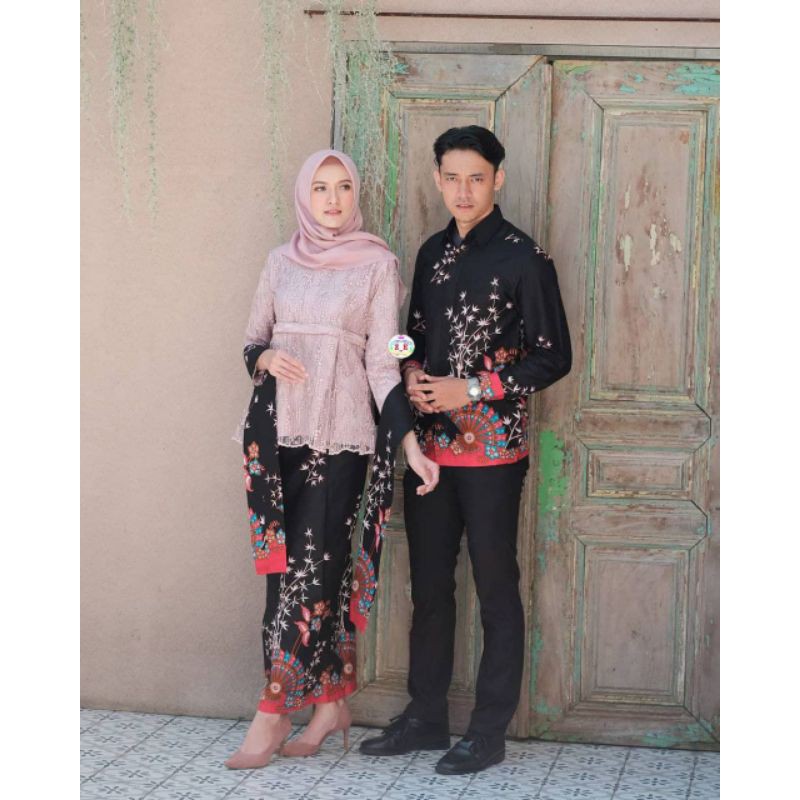 BATIK COUPLE KEBAYA AGHNIA BUNGA TUNANGAN LAMARAN WISUDA