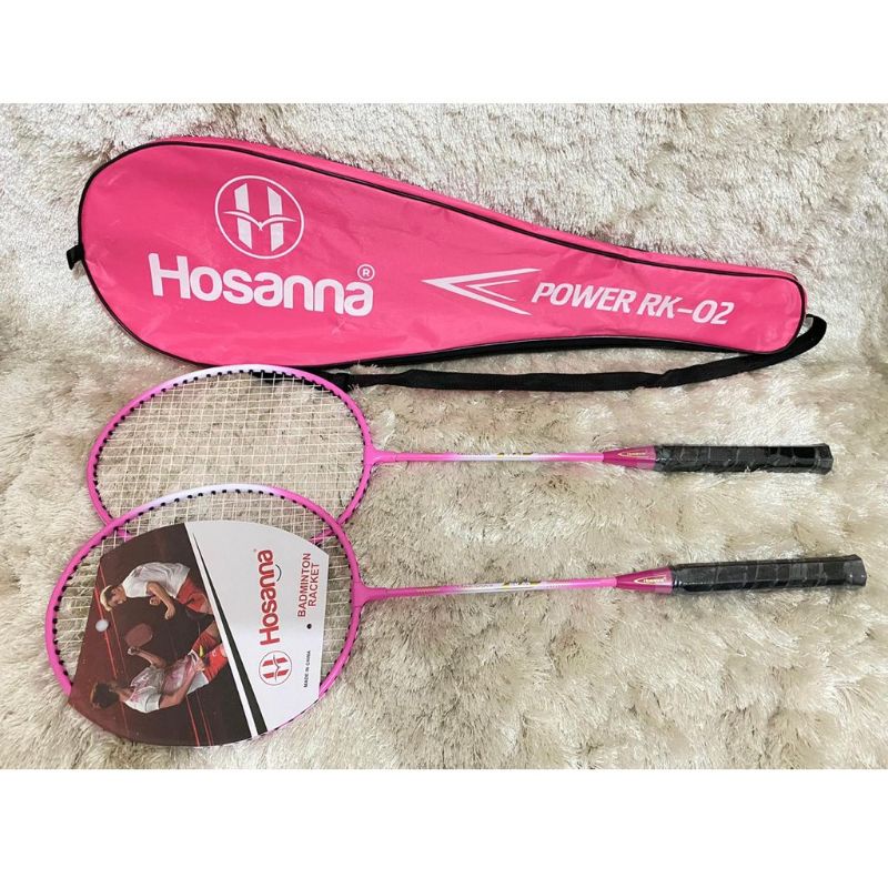 RAKET BULU TANGKIS RAKET BADMINTON SET ISI 2 HOSANNA RK-02