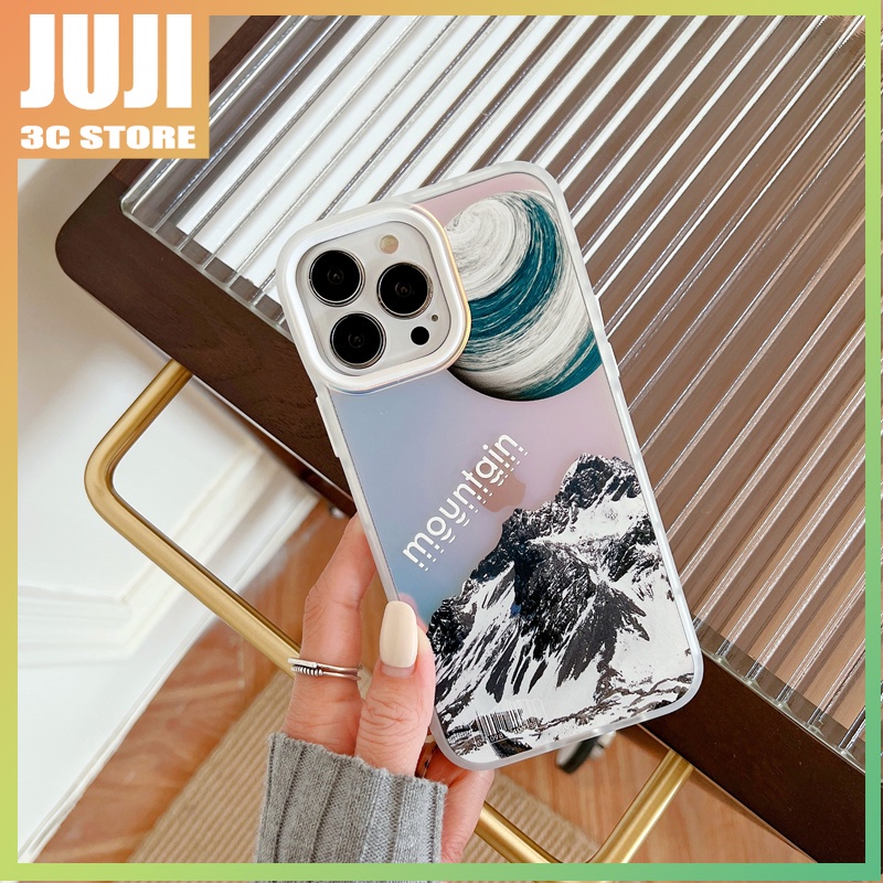 Case Motif planet Biru Gunung Tahan Banting Untuk iphone 11 12 13 promax x xs xr xsmax 7 8 plus