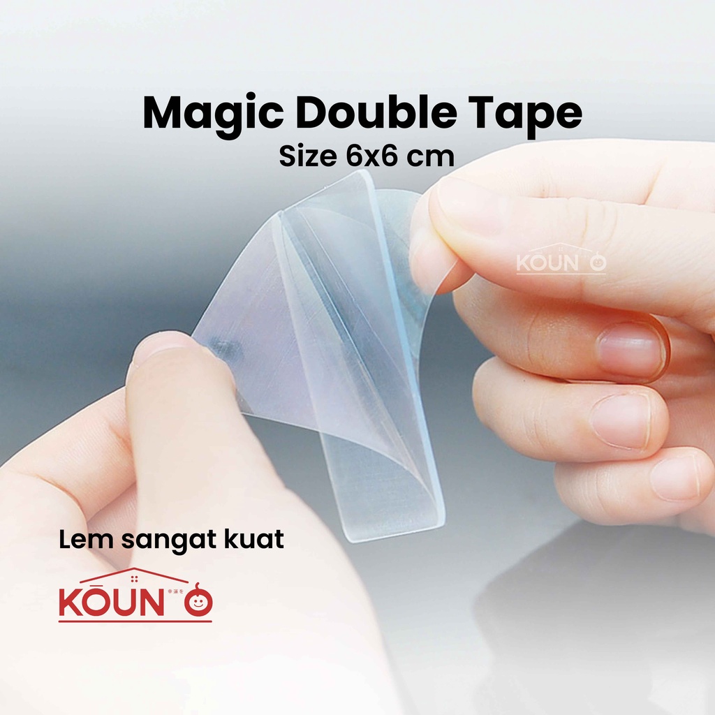 Double Tape Magic Doble Tip Dauble Tape Lakban Selotip Serbaguna Tempelan Perekat Dinding Super Kuat