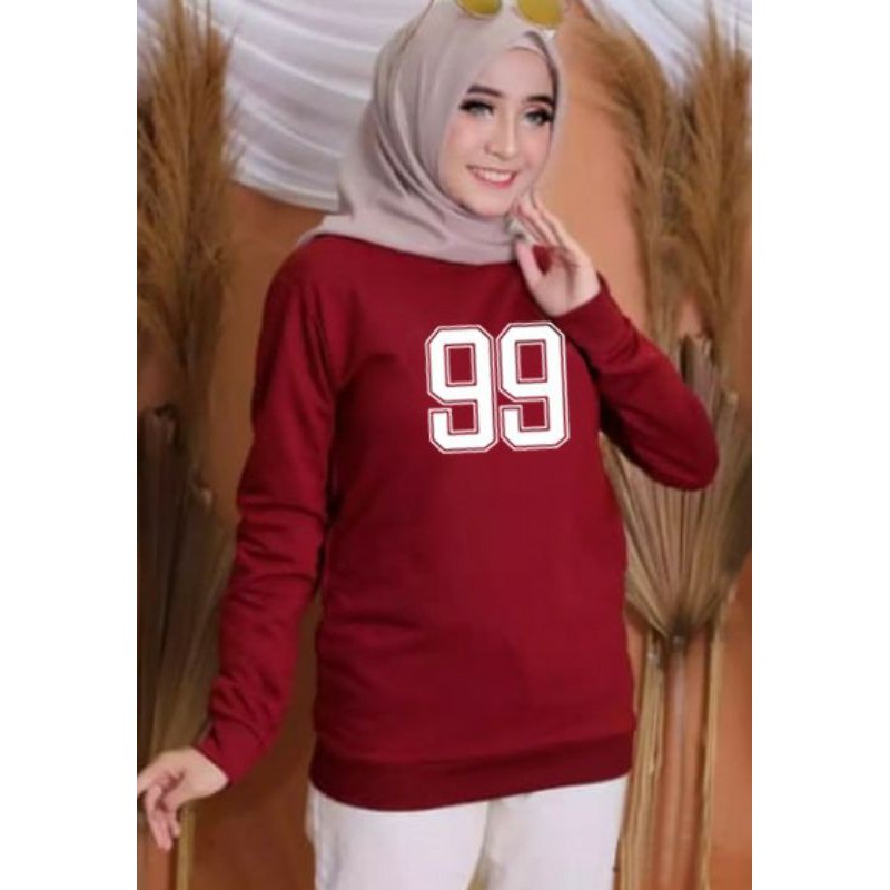 Kaos Lengan Panjang 99 / Kaos Sweatshirt / Atasan Wanita / Atasan Wanita Lengan Panjang