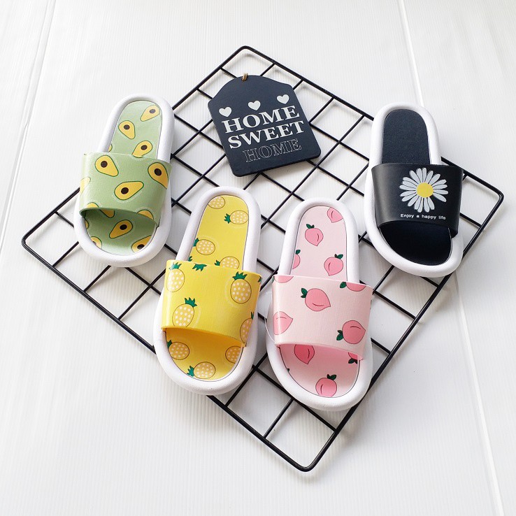 BB PUFFY Import FRUITS LIS Sandal Wanita Murah Slip Casual Teplek Sendal Cewek Flat