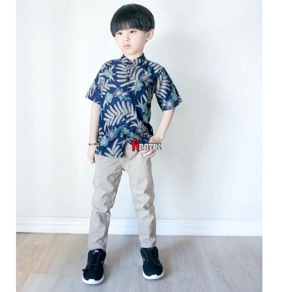 (MENARIK) Baju Batik Anak L Laki Umur 1-13 Tahun Terbaru / Atasan Hem Kemeja Lengan Pendek Anak Cowo