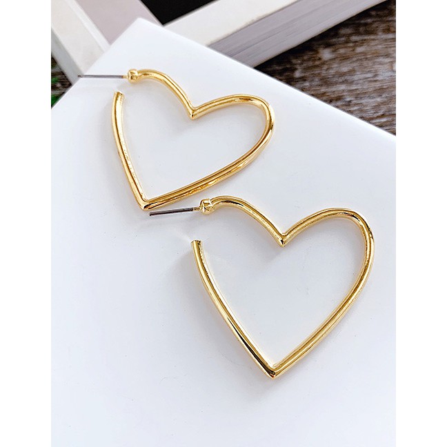 LRC Anting Tusuk Fashion Gold Alloy Love Earrings F54106