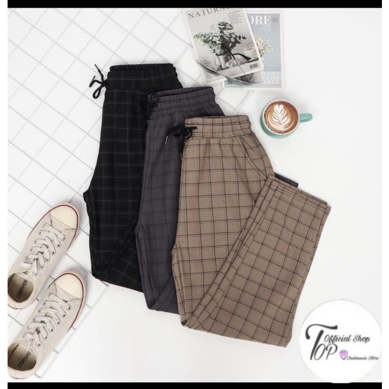 TO CELANA WANITA MOTIF KOTAK IMPORT PREMIUM 229-2