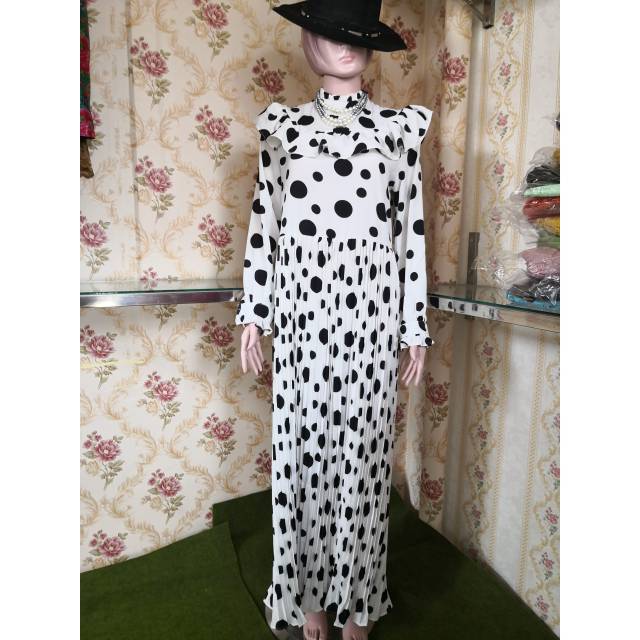 New long dress polkadot premium import bangkok