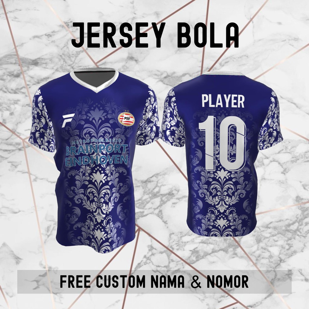 Jersey Batik PSV Klub Bola Baju Kaos Custom Nama dan Nomor Punggung - 724