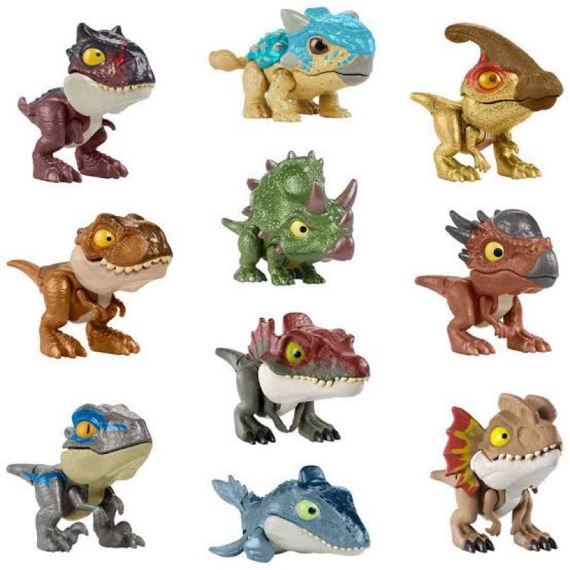 JURASSIC WORLD SNAP SQUAD ATTITUDES | Tyrannosaurus Rex| Stegosaurus | Velociraptor | Dimorphodon | Dinosaurus | Indoraptor Mosasaurus Baryonyx Grim Ankylosaurus Indominus Rex Triceratops Original Mattel