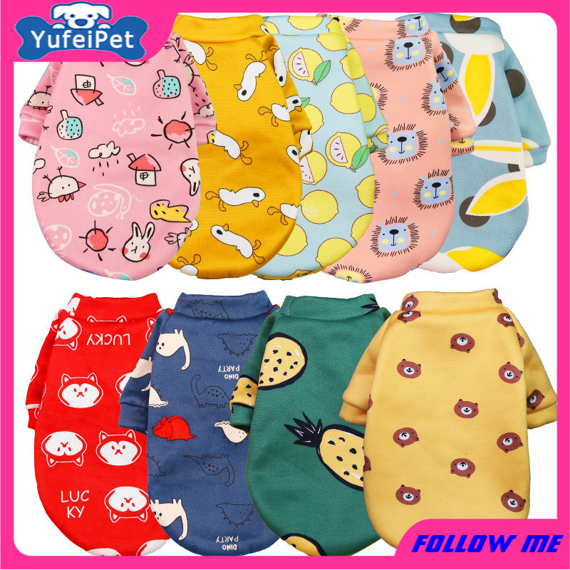 ★〓YUFeiPet〓★Pet Dog Costume Cute Animal Printed Pet Coat Cotton Soft Pullover Dog Shirt Cat Sweater Pets Clothing Outfit